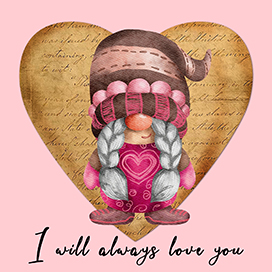 female gnome Valentine clipart