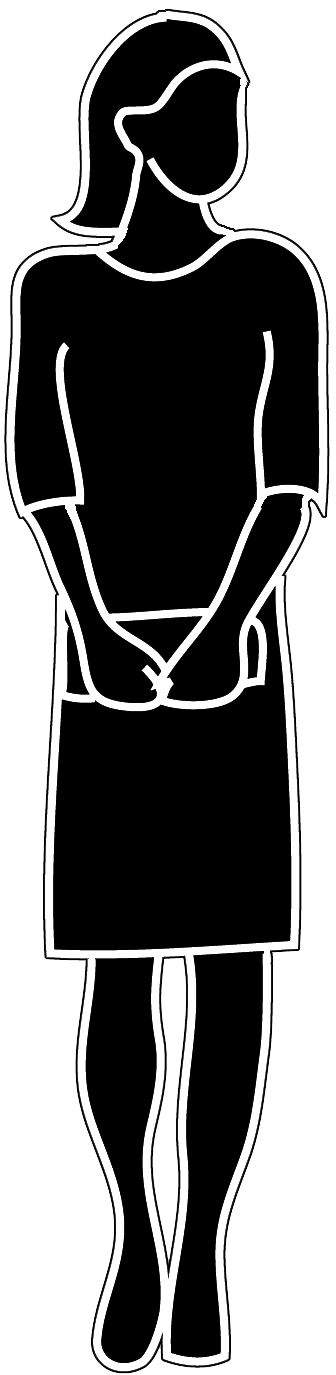 female with handbag silhouette PNG