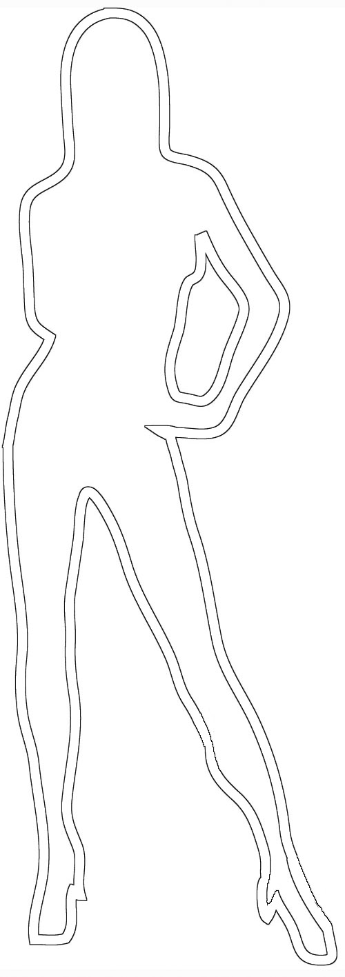 female outline standing woman