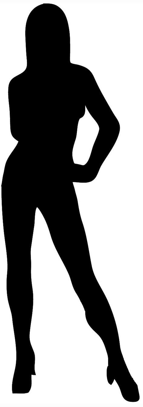 Silhouette of standing woman body