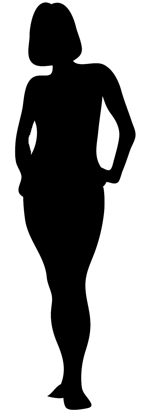 black silhouette of woman standing