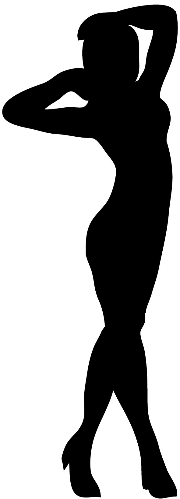 female silhouette standing woman black