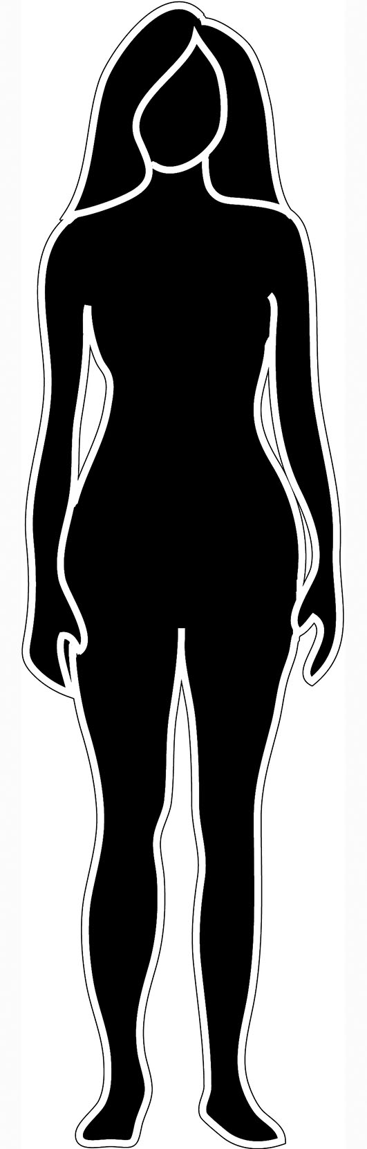 female silhouette woman long hair outline