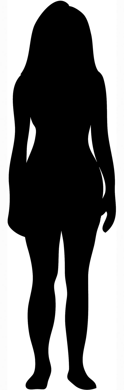 Silhouette of woman with long hair