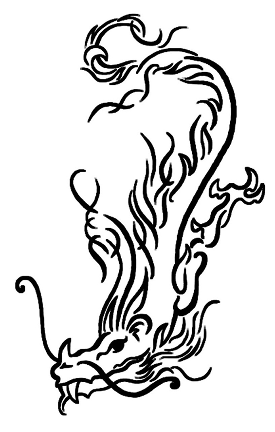 fire dragon silhouette