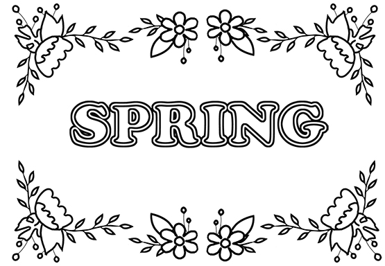 flower border spring coloring page