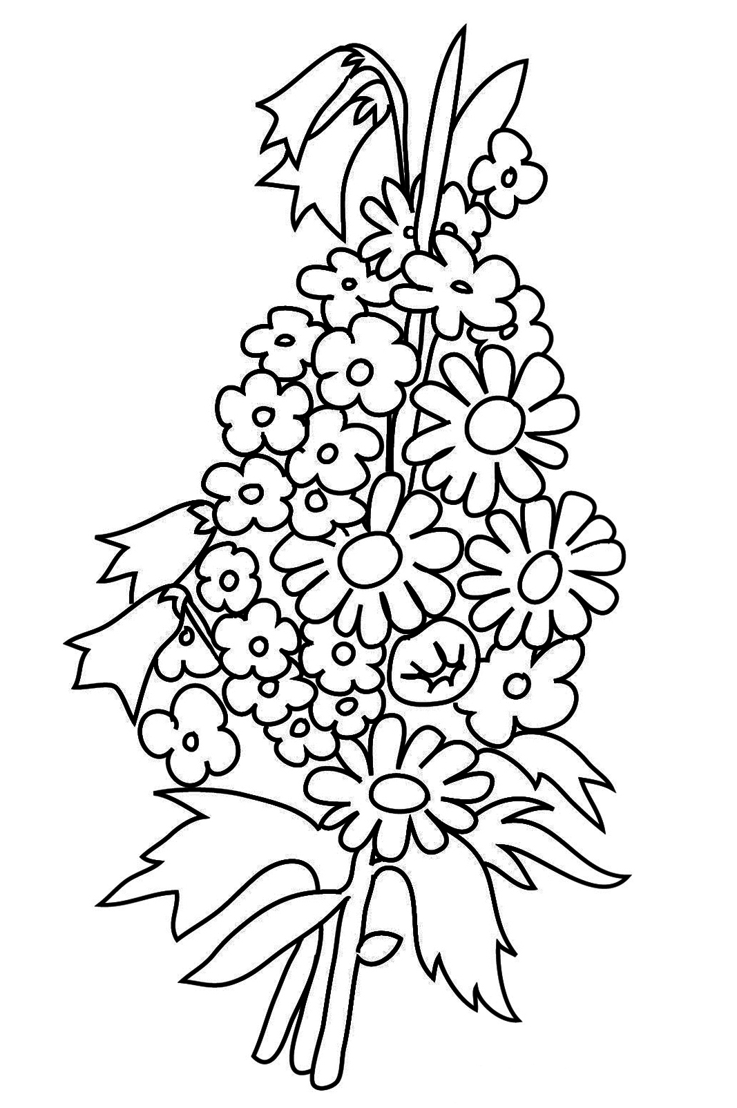 coloring page with buttercups · bouquet to color