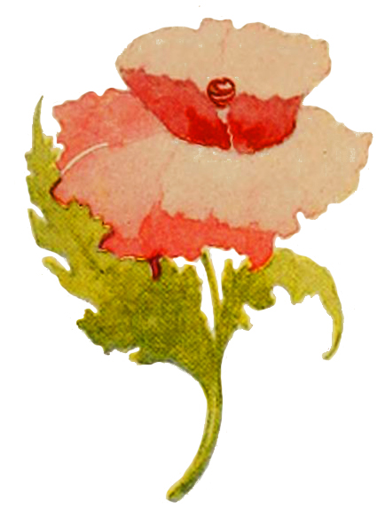 red flower art nouveau style