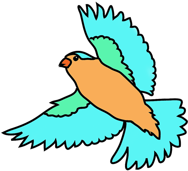 flying bird colored fantasy