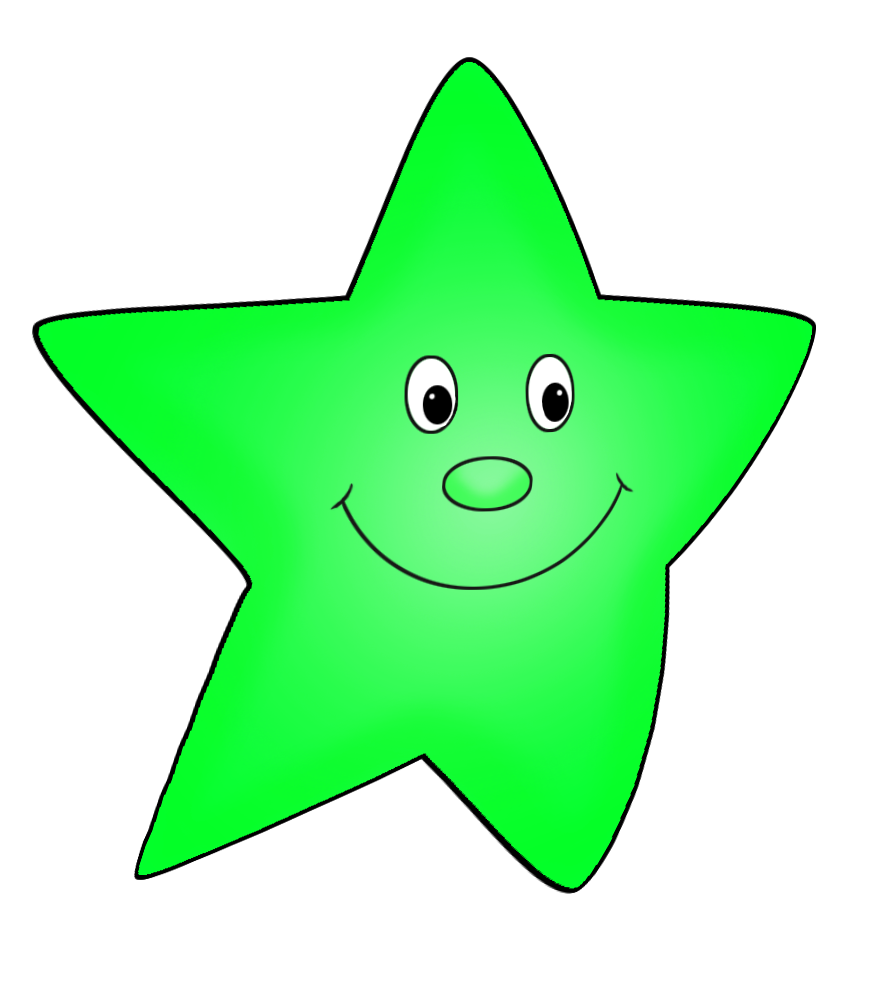 Cartoon star flying green