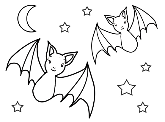 flying cute halloween bats