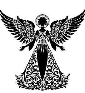 folkloric angel silhouette