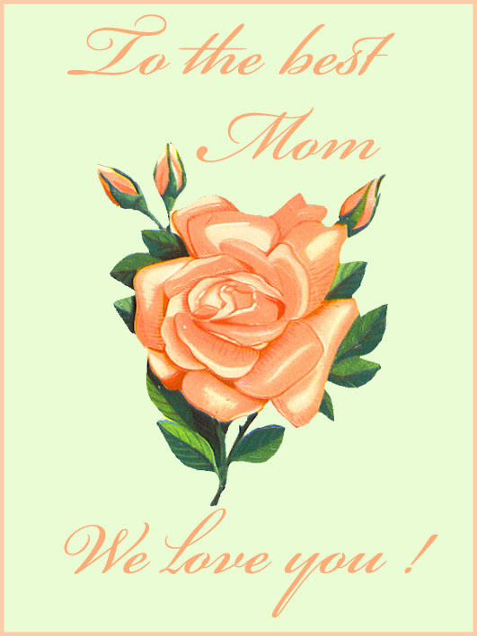 printable mothers day card with pink rose