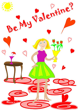 printable valentine card woman