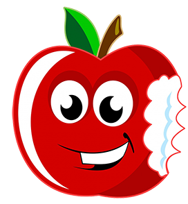 red apple cartoon clipart