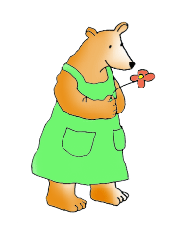 funny clip art she bear flower