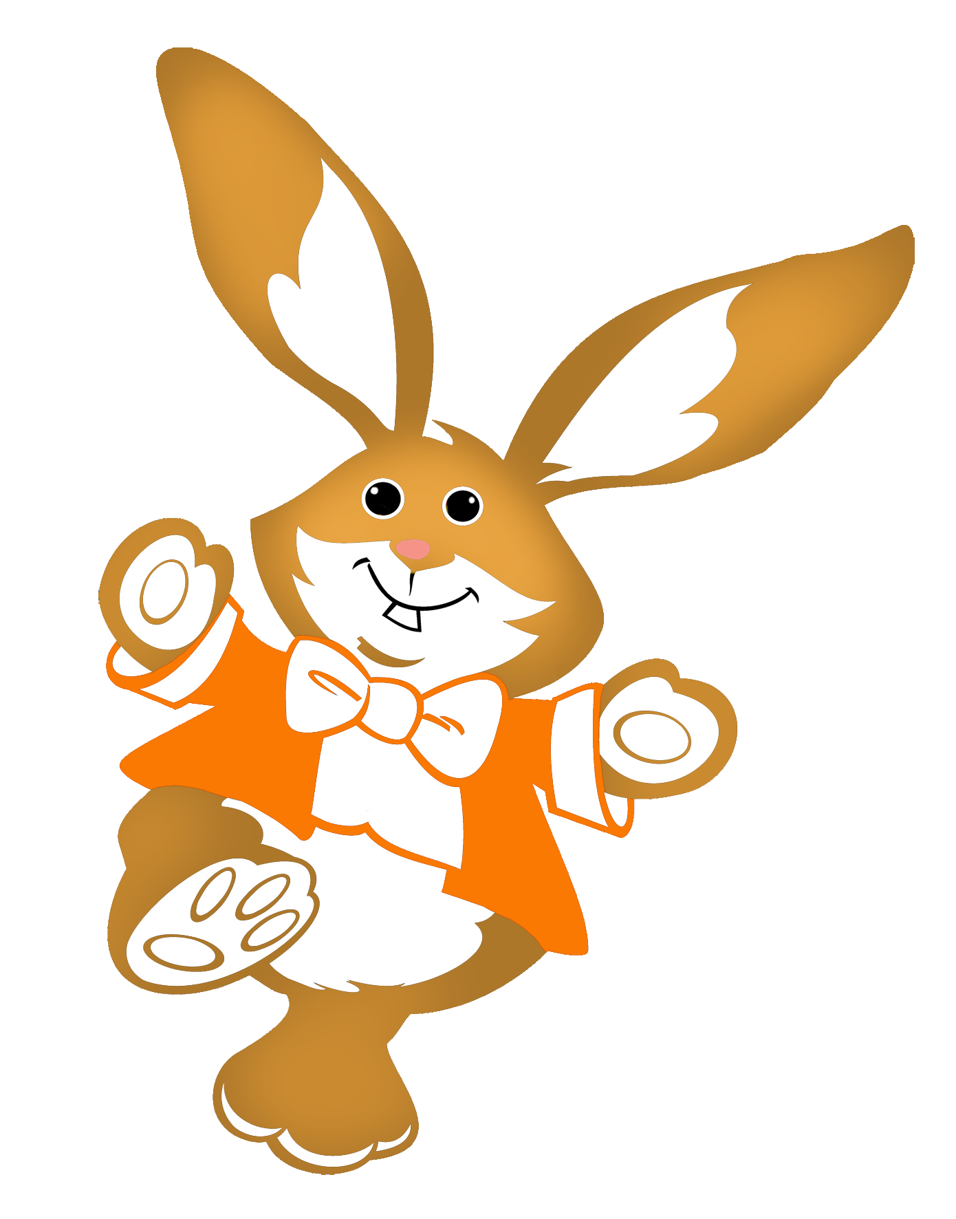 Cartoon Easter bunny happy
