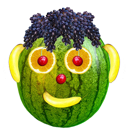 funny fruit head clipart