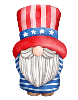 funny gnome for 4th of July