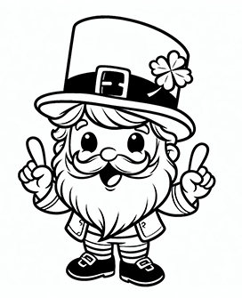 funny little leprechaun for coloring