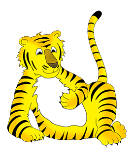 funny tiger cartoon figure