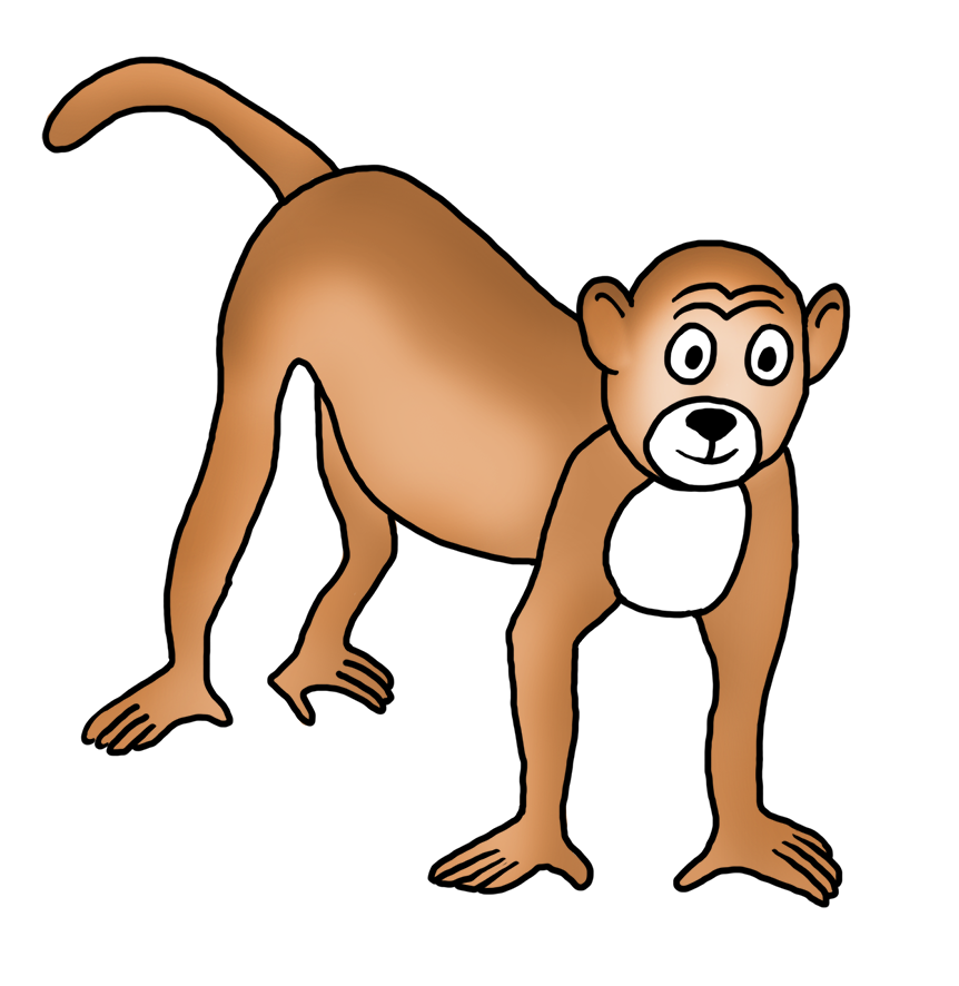 Funny monkey drawings monkey clip art