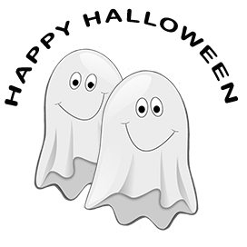happy Halloween ghost greeting