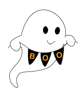 boo ghost with banner