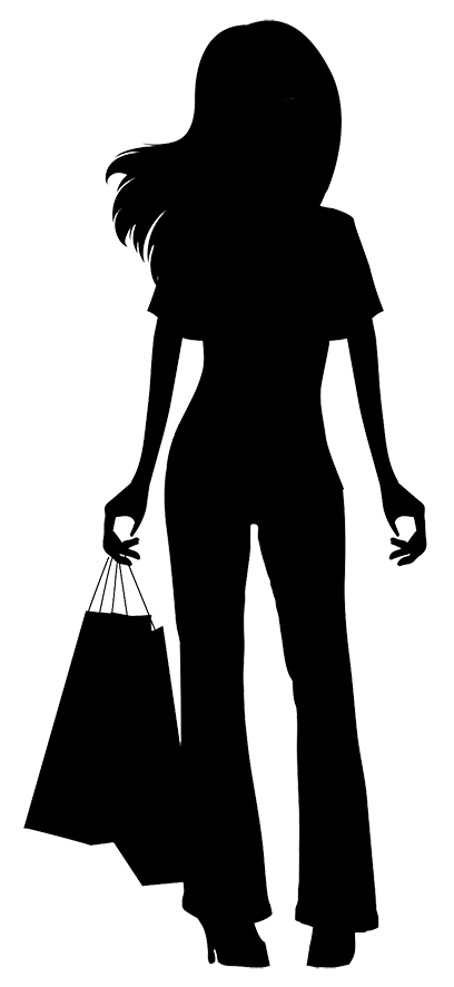 girl with shopping bags silhouette