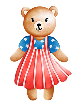 girl Teddy bear dressed for 4th of July