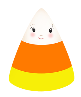 girly candy corn cartoon clipart