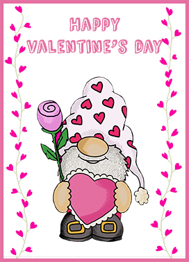 gnome Valentine day card
