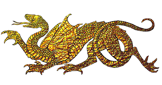 gold cool dragon clipart