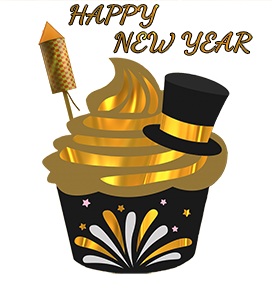 golden cupcake for New Years Eve