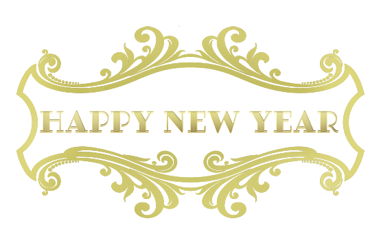 golden happy New Year clipart