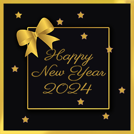 gold and black Happy New Year clipart