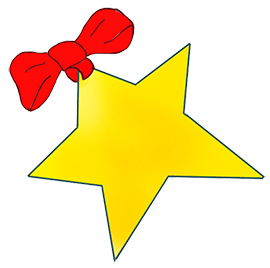 golden star with red bow