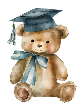 graduation teddy bear blue