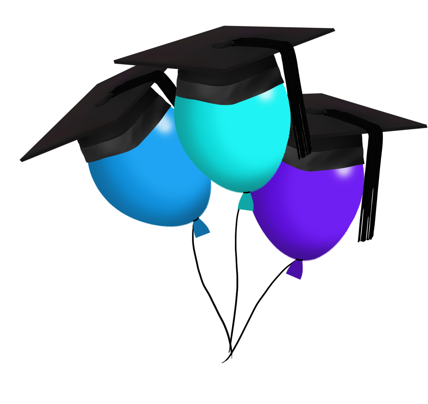 graduation clipart with balloons with caps