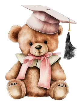 graduation clipart pink cap teddy