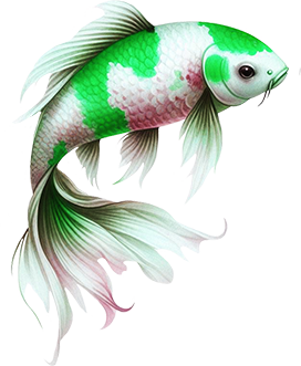 green koi fish drawing