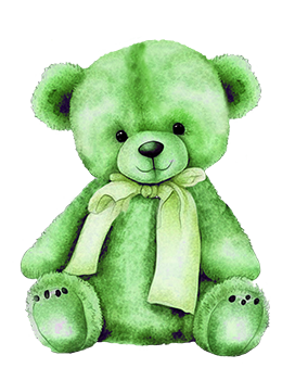 green Teddy bear clipart