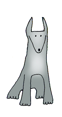 grey dog clip art