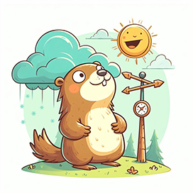 funny Groundhog Day clipart AI