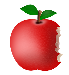 half eaten apple clipart