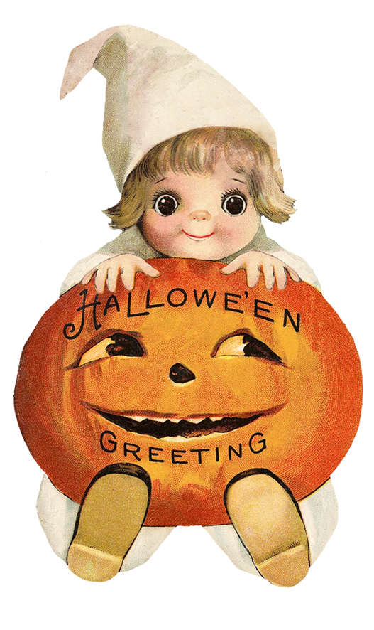 cute child with pumpkin head