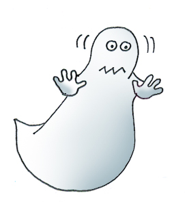 Scared halloween ghost
