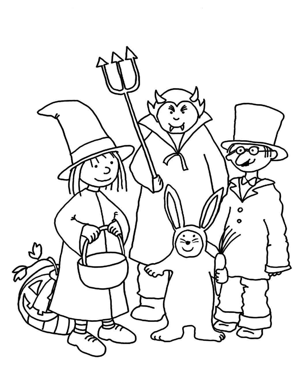 Free Halloween coloring pages for kids witch pumpkin