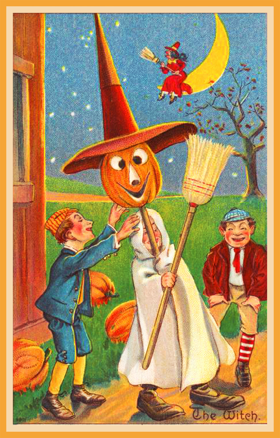 Halloween boys ghost scarecrow