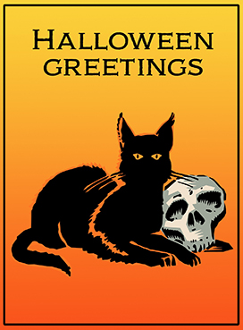 Halloween greetings clipart orange